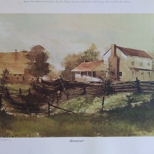 Michael Sloan artist print. "Summerset" stamped and signed. 1970.